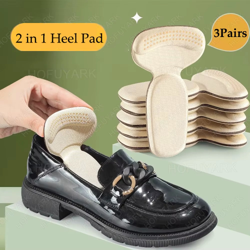 6Pcs Heel Pads for Shoes Too Big Adjust Size Sponge Heel Protector Stickers High Heels Pain Relief Inserts Foot Insoles Women