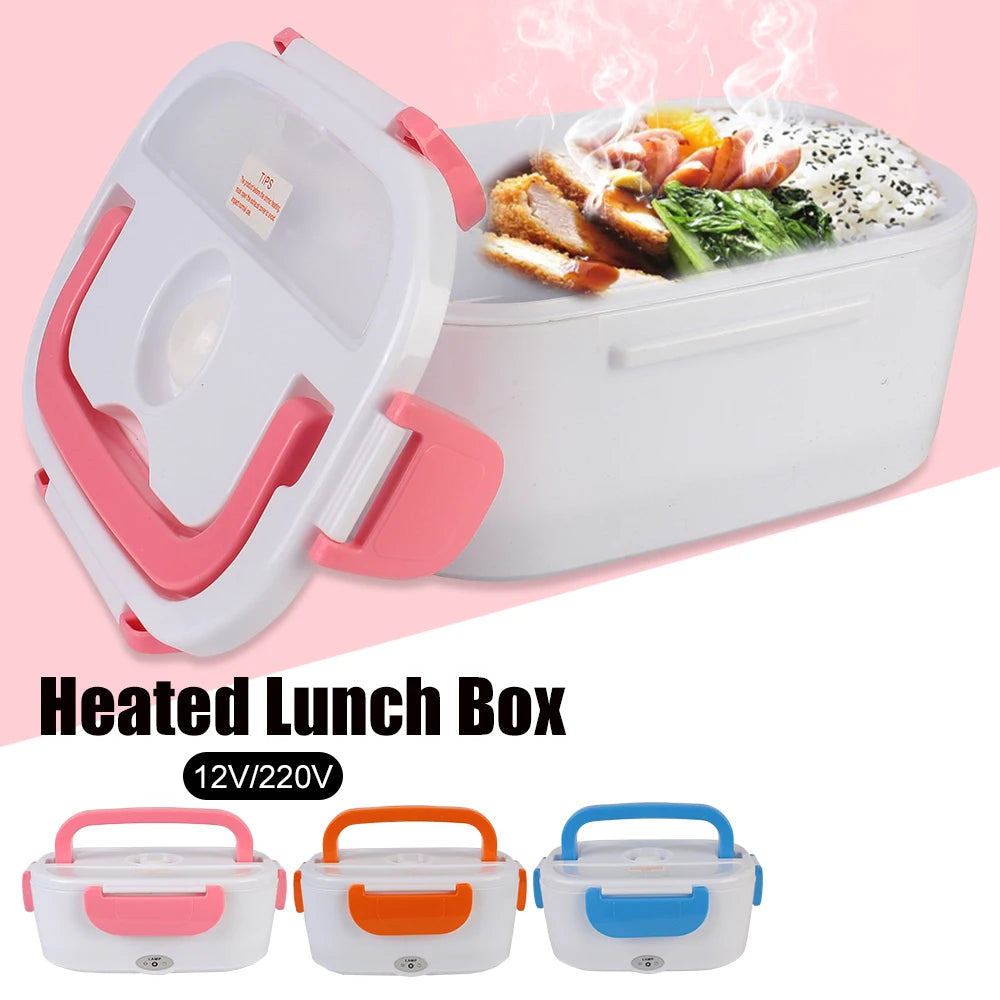 Fast Heating Food Container – 12V/220V Electric Heated Lunch Box with EU Plug for Travel, Car, and Work