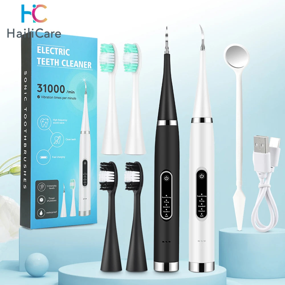 Electric Teeth Whitening & Plaque Removal Kit – Sonic Toothbrush with High-Frequency Vibration for Tartar, Coffee Stain, and Dental Calculus Cleaning