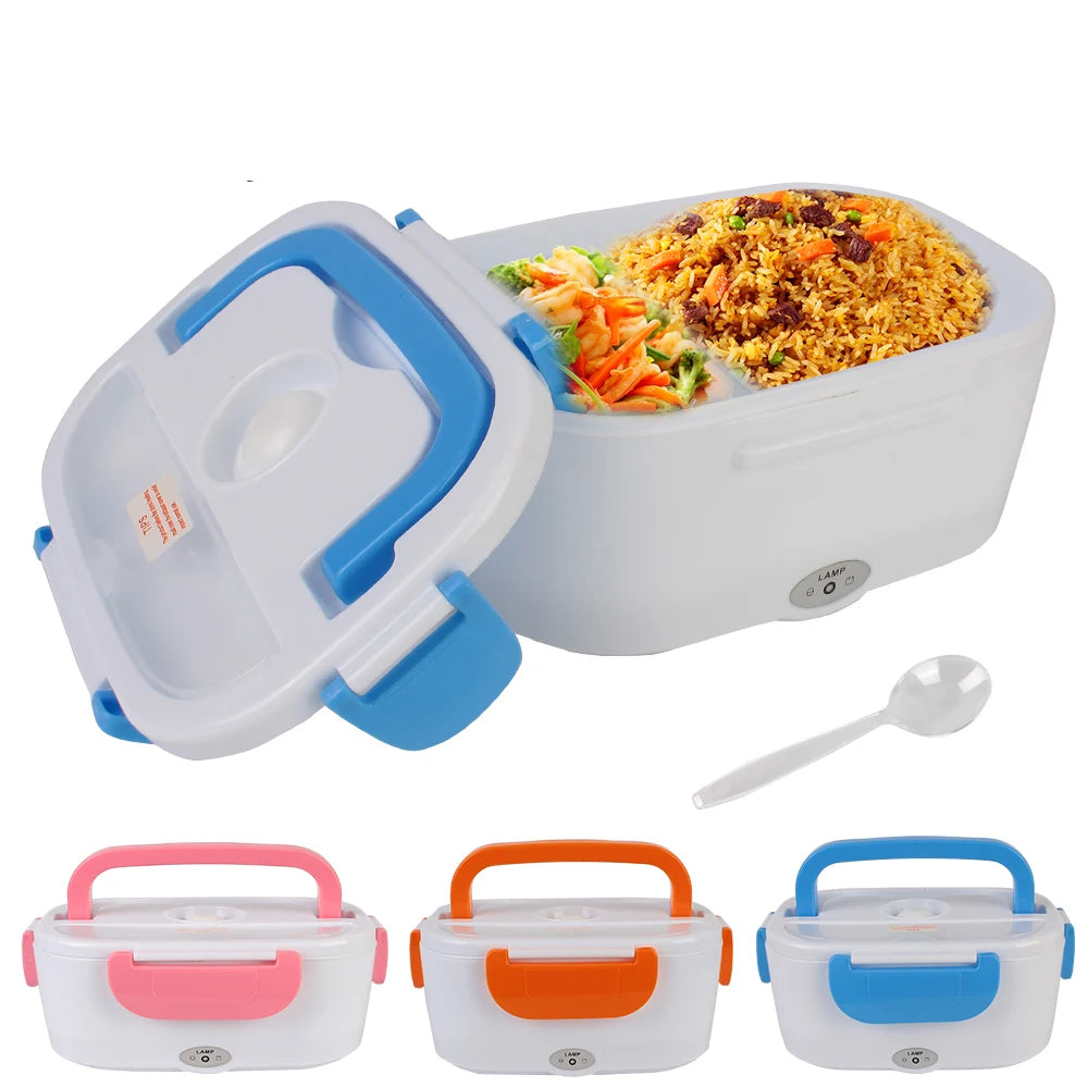 Fast Heating Food Container – 12V/220V Electric Heated Lunch Box with EU Plug for Travel, Car, and Work