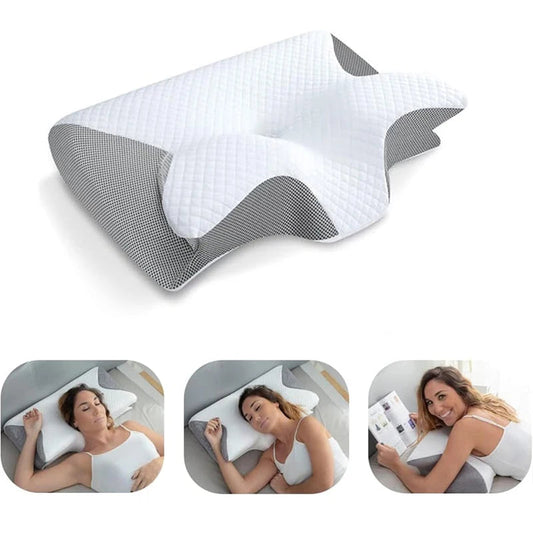 1Pc Memory Foam Cervical Pillow – 2-in-1 Ergonomic Contour Orthopedic Pillow for Neck Pain Relief, Designed for Optimal Support and Comfort