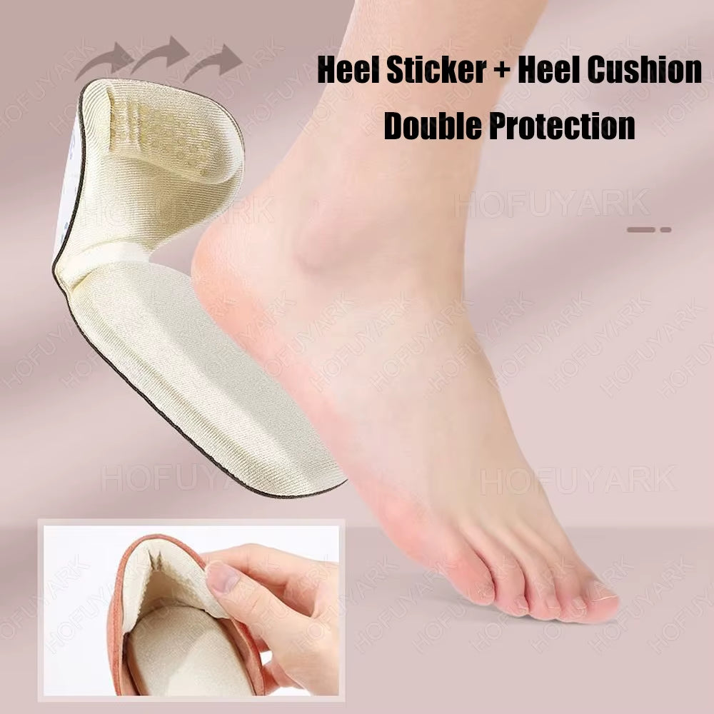 6Pcs Heel Pads for Shoes Too Big Adjust Size Sponge Heel Protector Stickers High Heels Pain Relief Inserts Foot Insoles Women