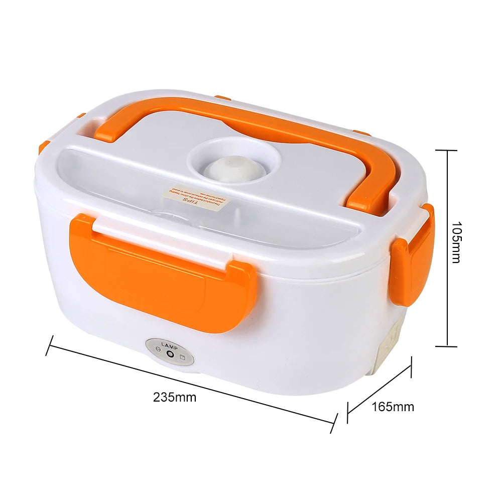 Fast Heating Food Container – 12V/220V Electric Heated Lunch Box with EU Plug for Travel, Car, and Work